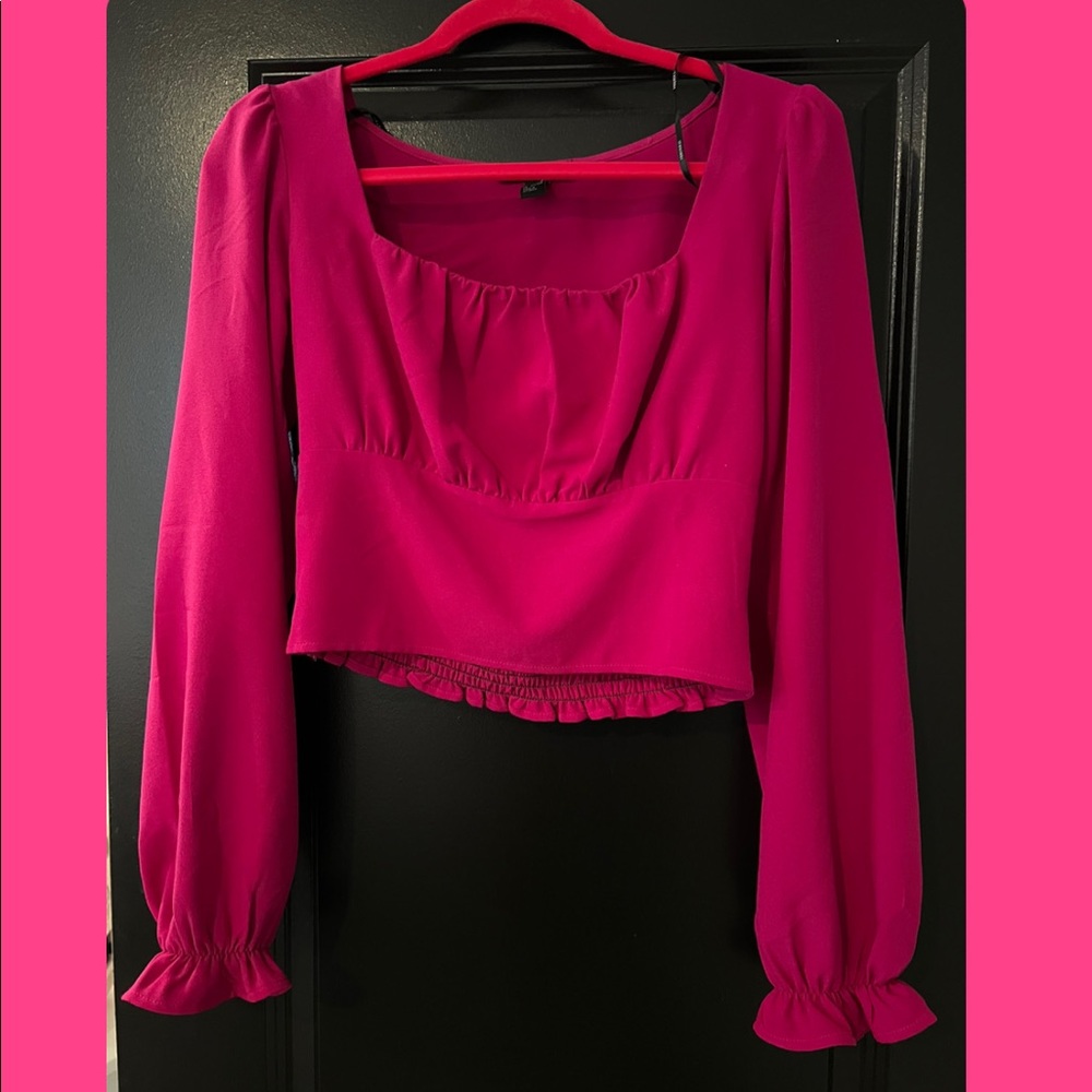 Forever 21 Pink/Fuchsia Balloon Arm Top